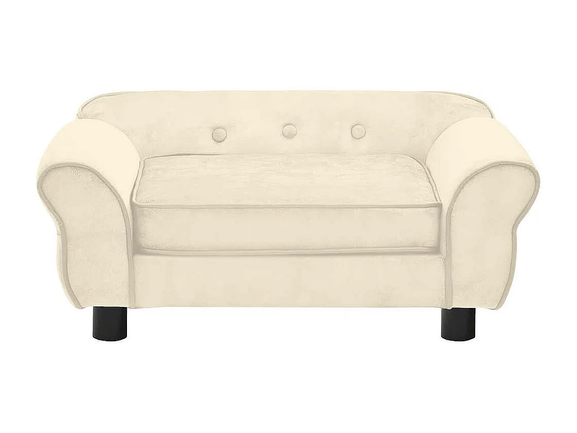 Hondenbank 72x45x30 cm pluche crèmekleurig