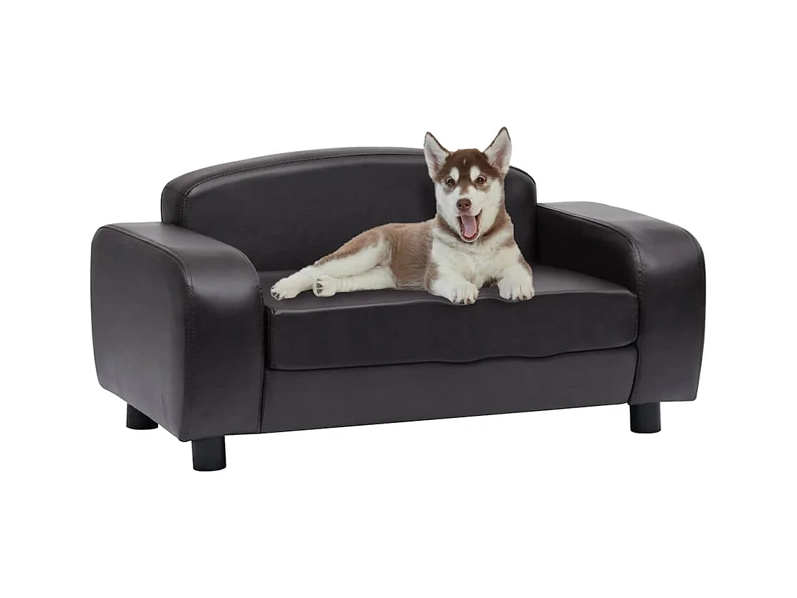 Canapé pour chien Marron 80x50x40 cm Similicuir