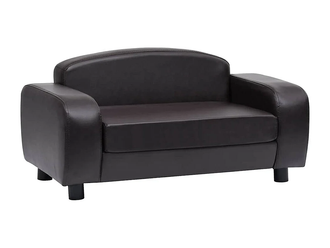 Sofá para perros cuero sintético marrón 80x50x40 cm