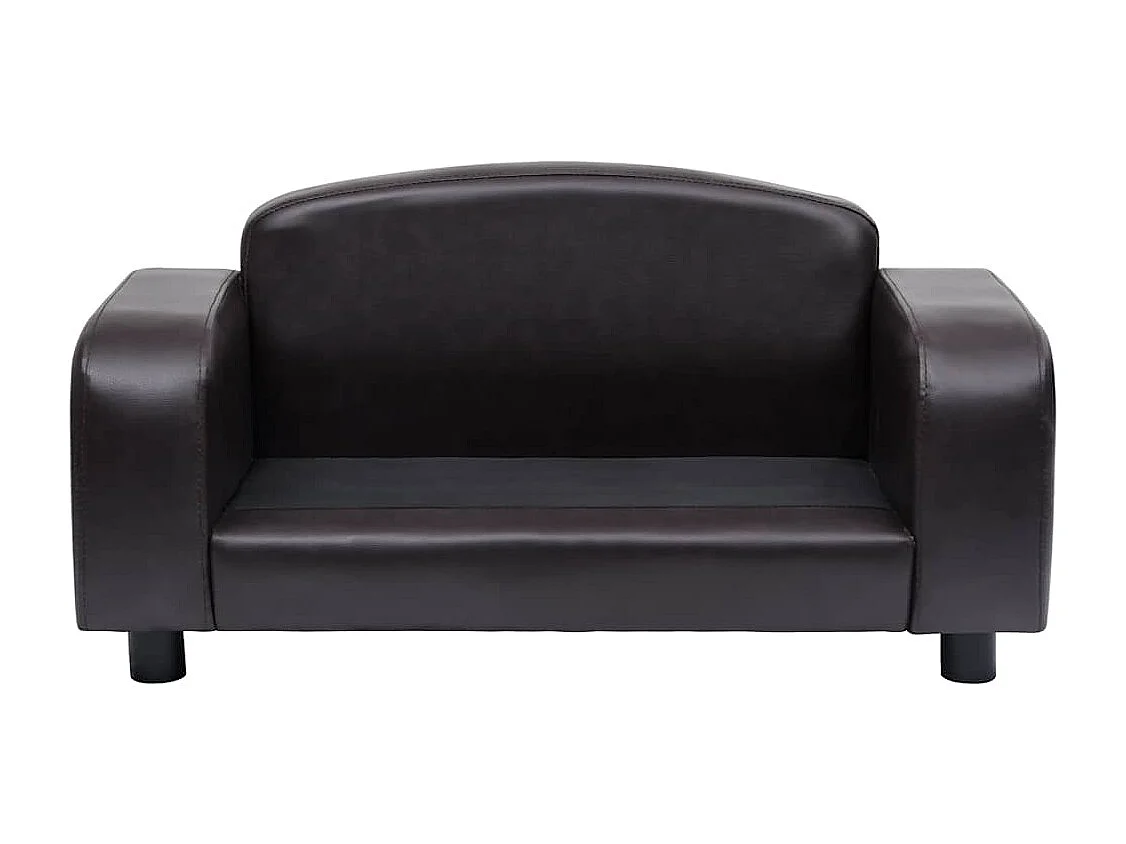 Sofá para perros cuero sintético marrón 80x50x40 cm