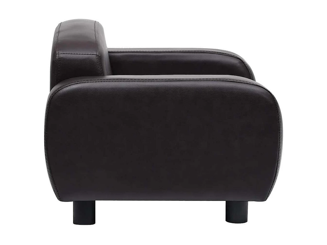 Sofá para perros cuero sintético marrón 80x50x40 cm