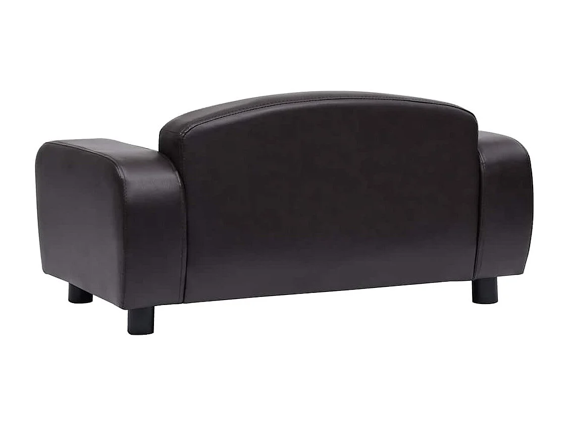 Sofá para perros cuero sintético marrón 80x50x40 cm