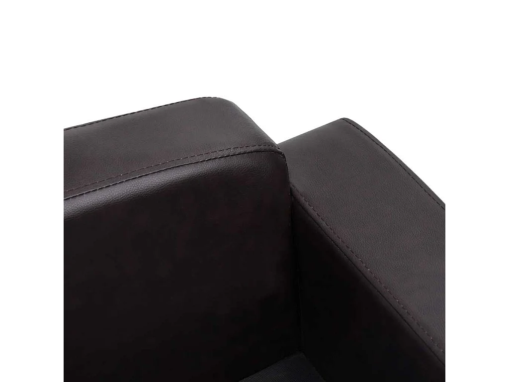 Sofá para perros cuero sintético marrón 80x50x40 cm