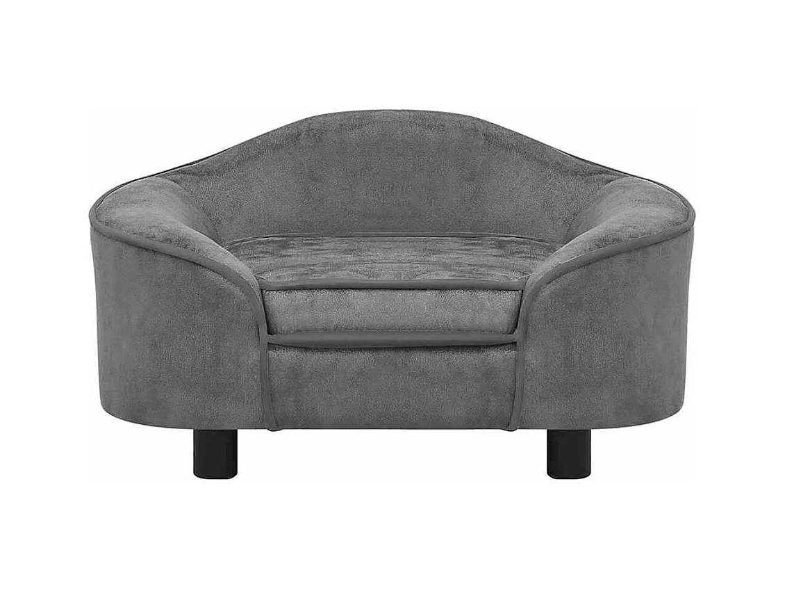 Canapé pour chien Gris 67x47x36 cm Peluche