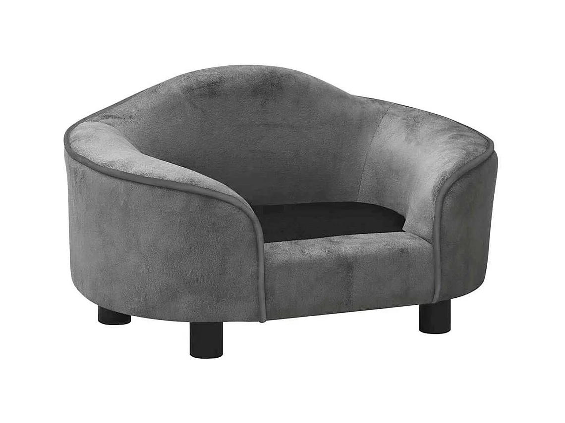 Canapé pour chien Gris 67x47x36 cm Peluche