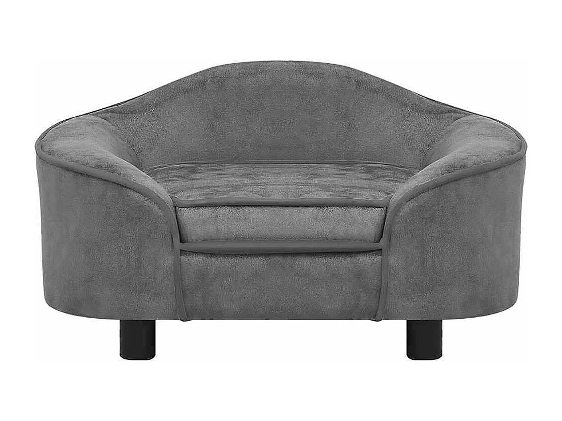 Sofá para perros felpa gris 67x47x36 cm