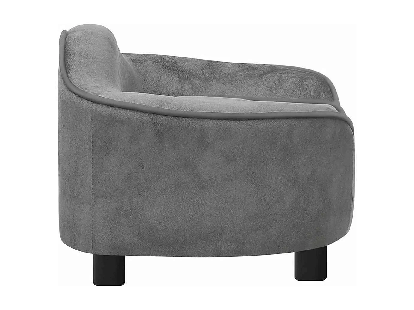 Sofá para perros felpa gris 67x47x36 cm