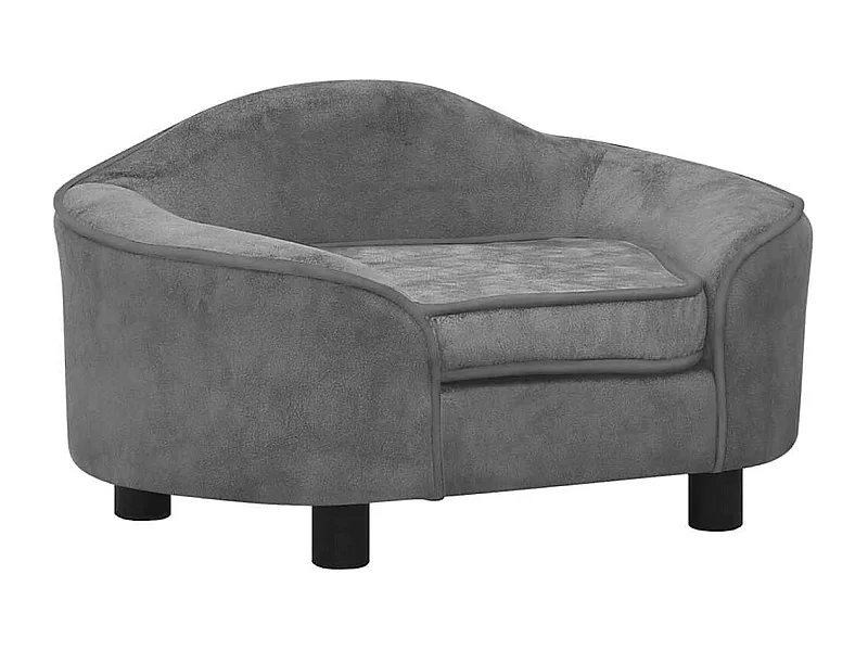 Hondenbank 67x47x36 cm pluche grijs