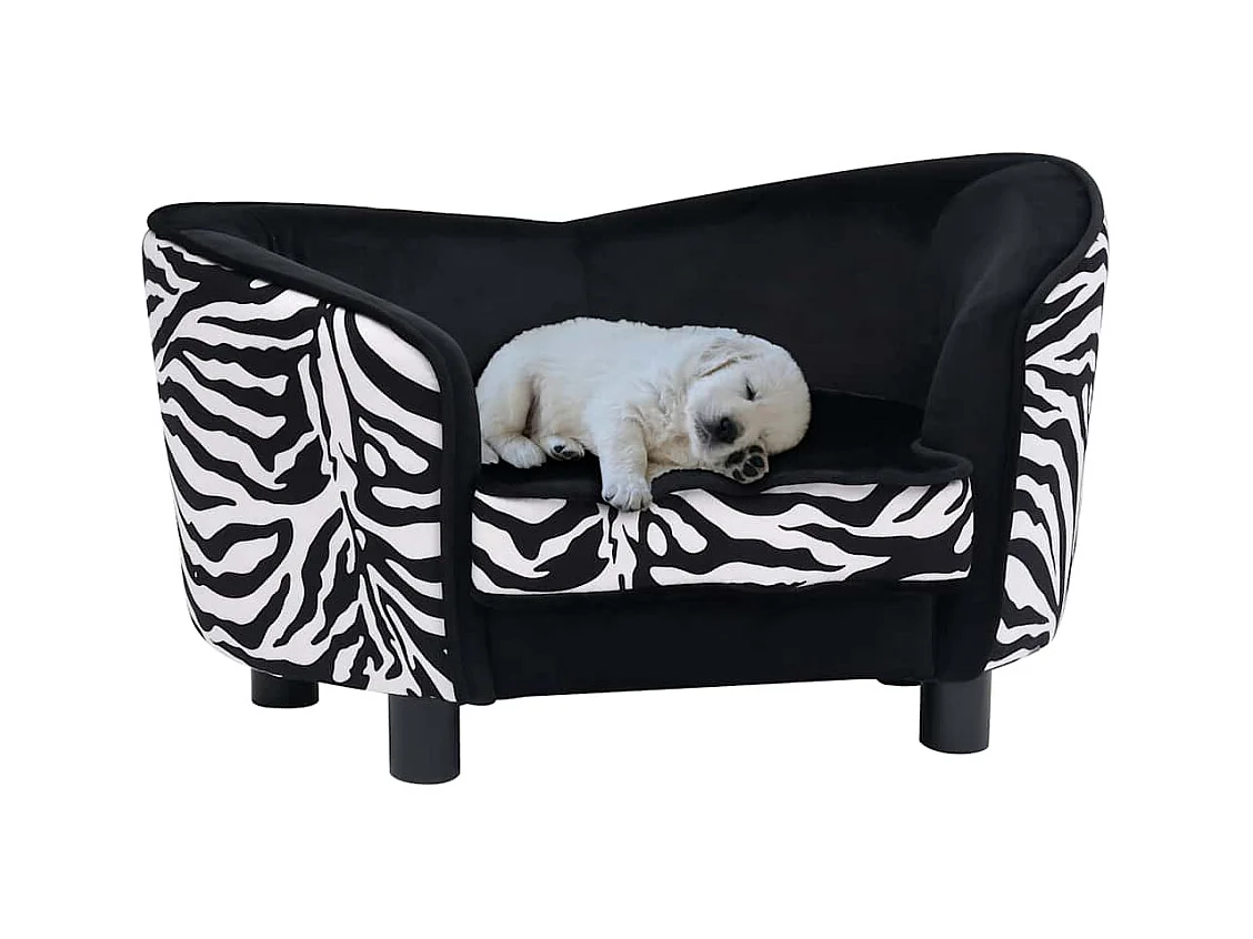 Canapé pour chien Noir 68x38x38 cm Peluche