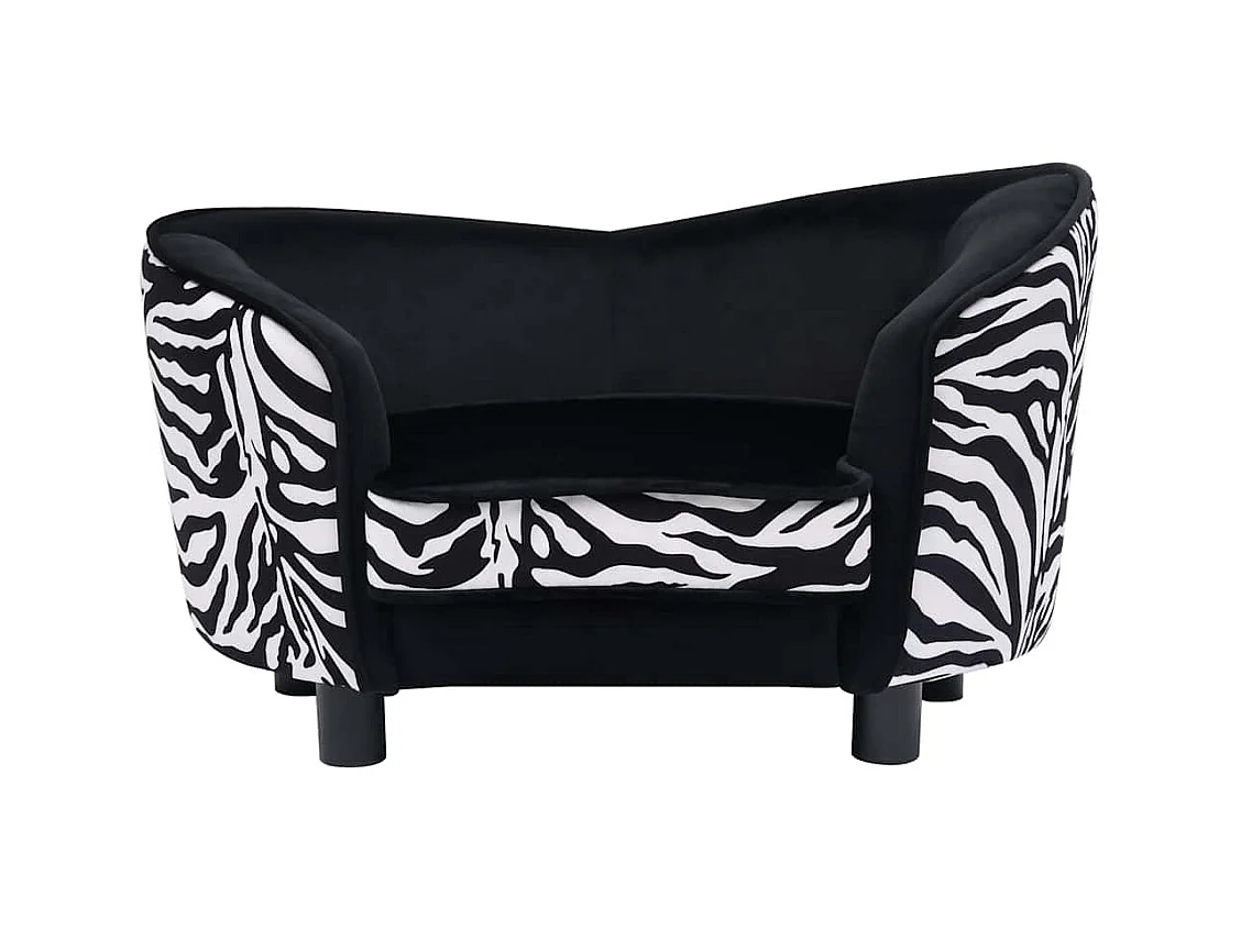 Canapé pour chien Noir 68x38x38 cm Peluche