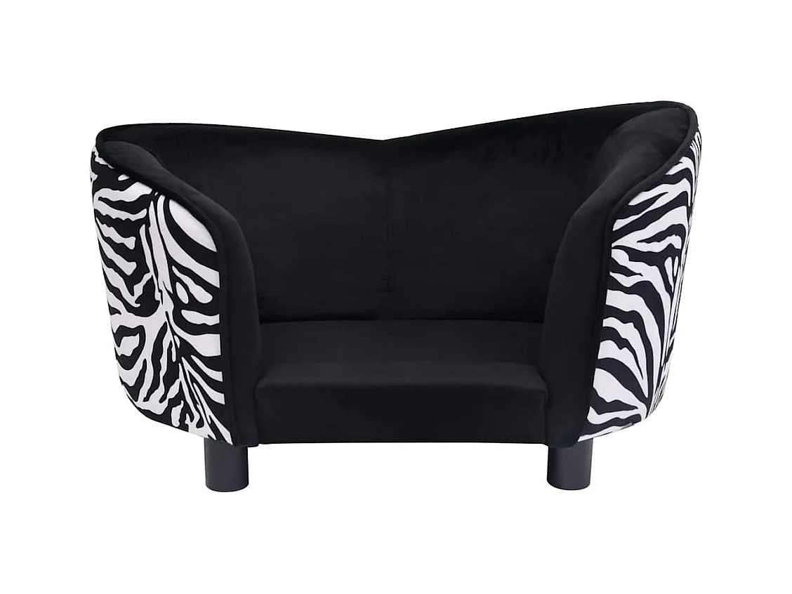 Canapé pour chien Noir 68x38x38 cm Peluche