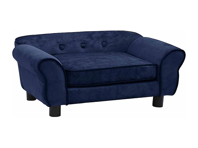 Hondenbank 72x45x30 cm pluche blauw