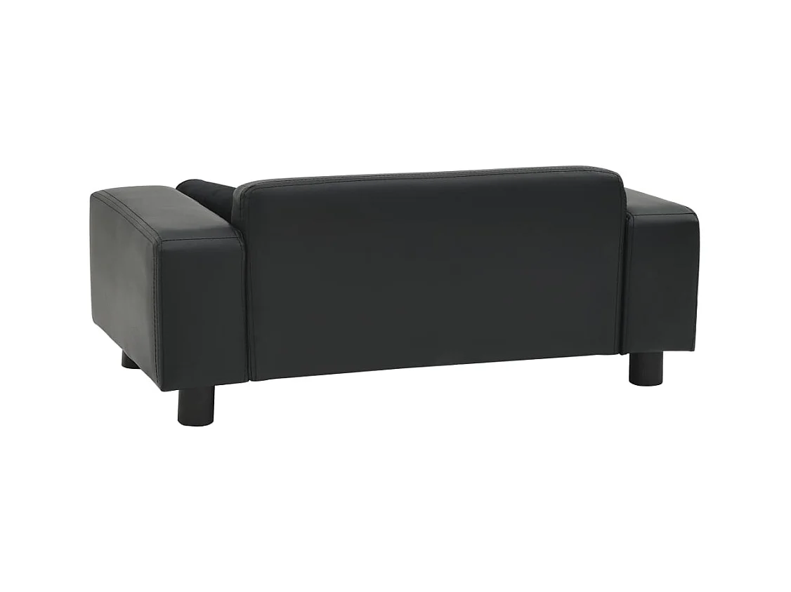 Canapé pour chien Noir 81x43x31 cm Peluche et similicuir