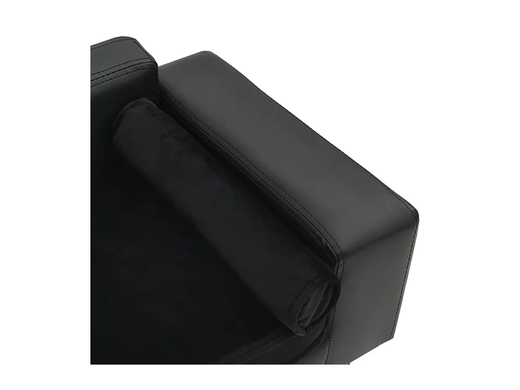 Canapé pour chien Noir 81x43x31 cm Peluche et similicuir