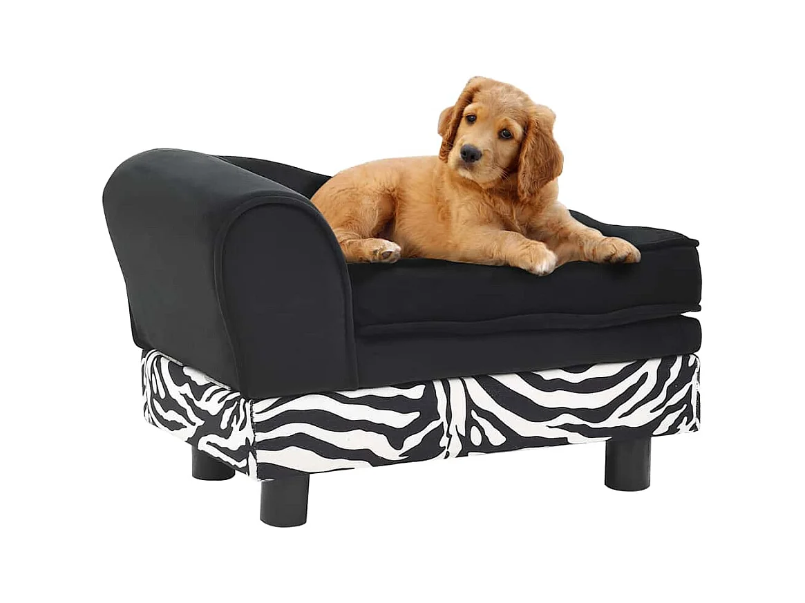 Canapé pour chien Noir 57x34x36 cm Peluche