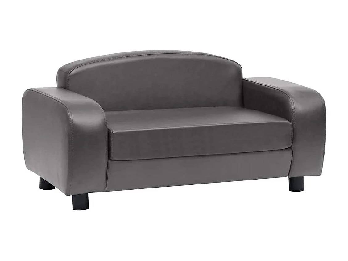 Hondenbank 80x50x40 cm kunstleer grijs