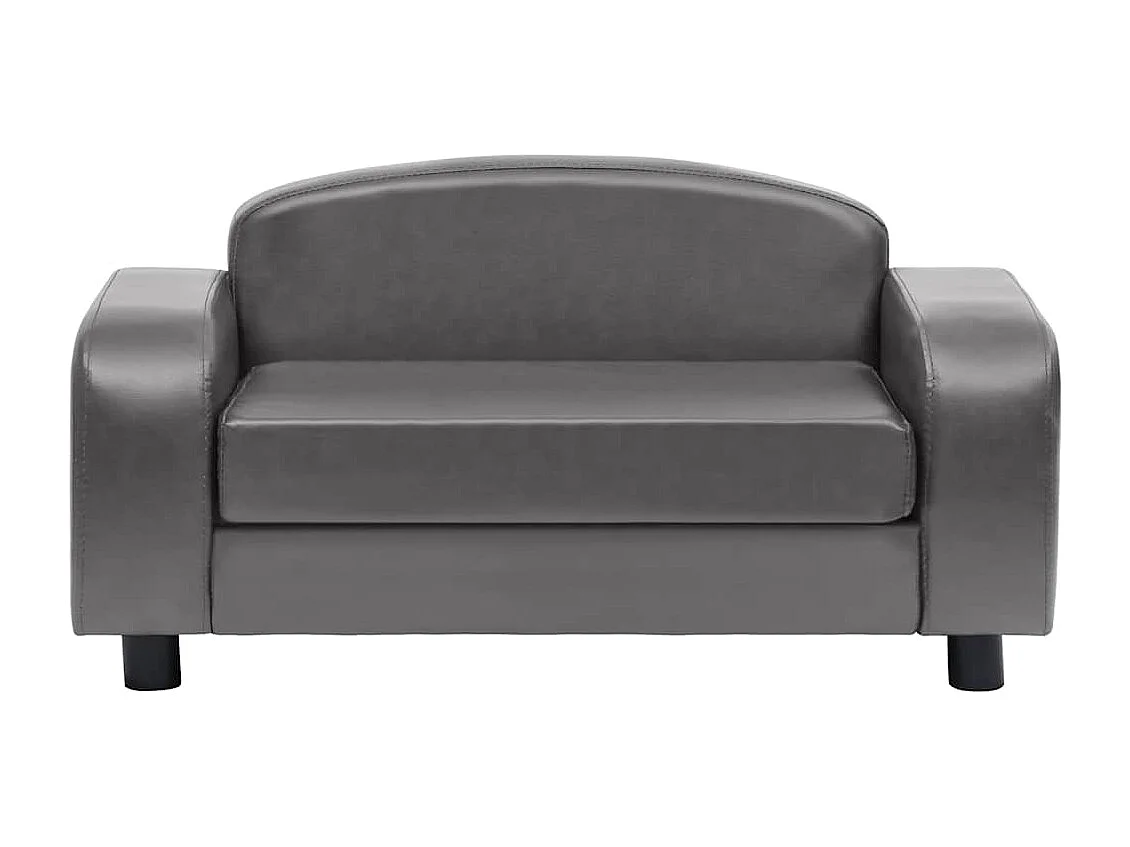 Hondenbank 80x50x40 cm kunstleer grijs