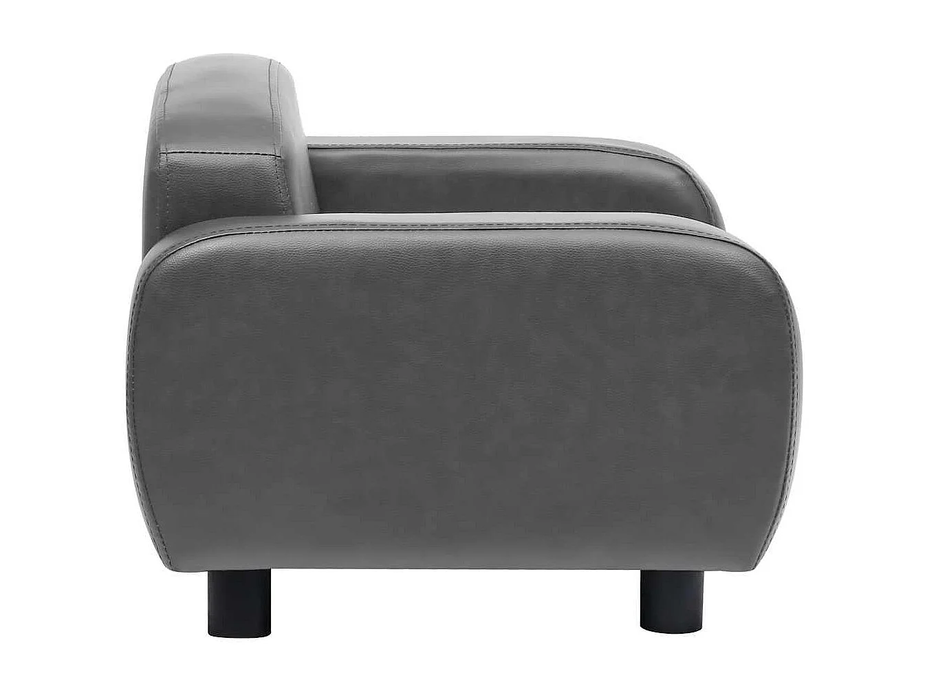 Hondenbank 80x50x40 cm kunstleer grijs