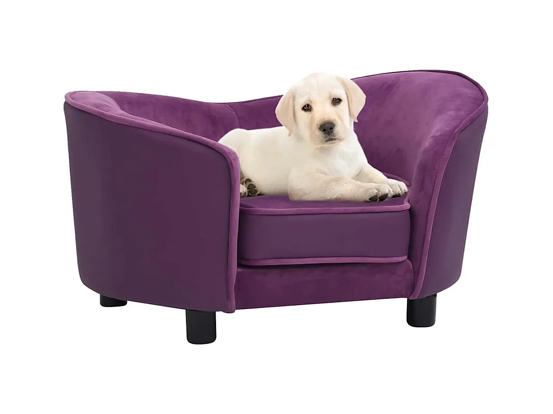 Hondenbank 69x49x40 cm pluche en kunstleer bordeauxrood