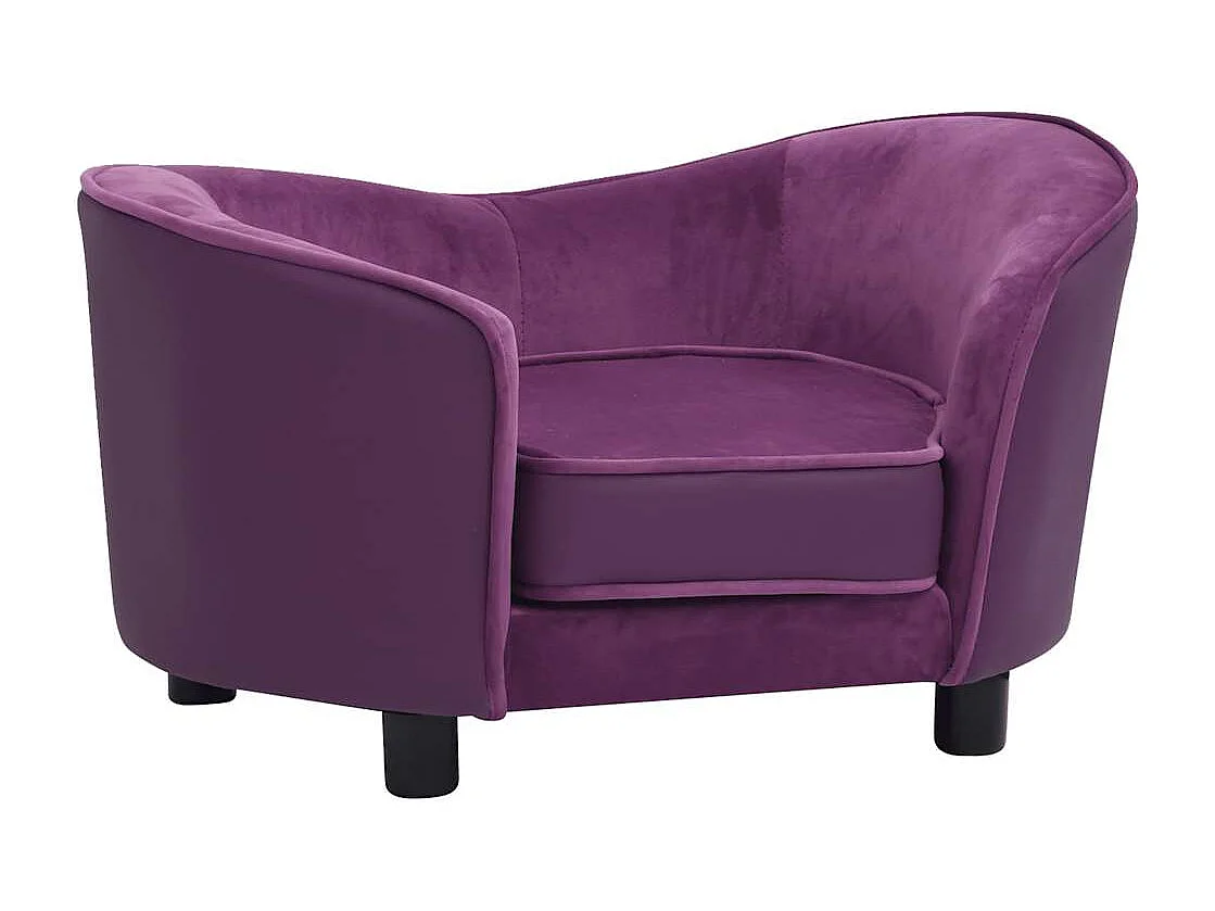 Hondenbank 69x49x40 cm pluche en kunstleer bordeauxrood