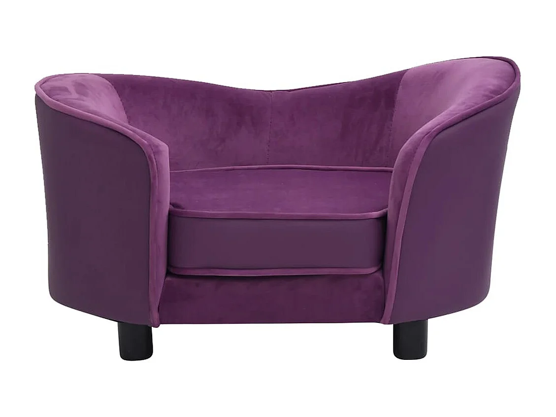 Hondenbank 69x49x40 cm pluche en kunstleer bordeauxrood