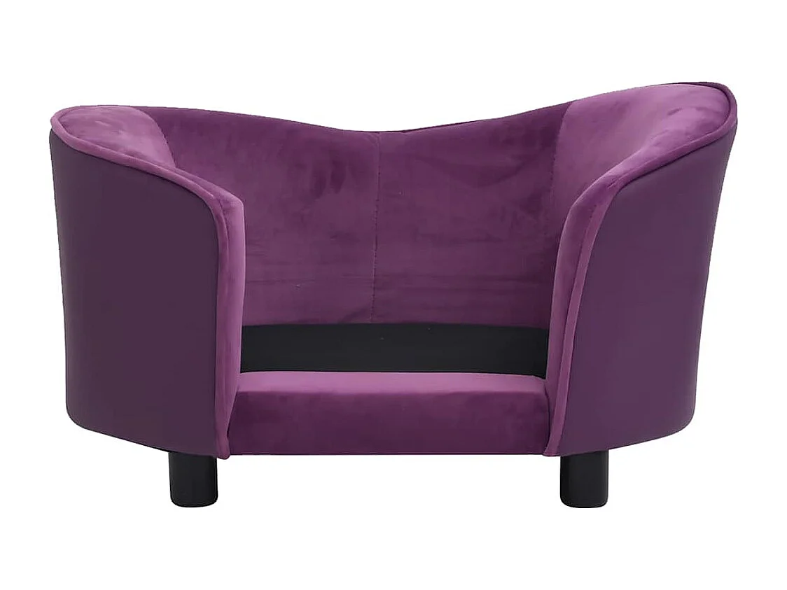 Hondenbank 69x49x40 cm pluche en kunstleer bordeauxrood