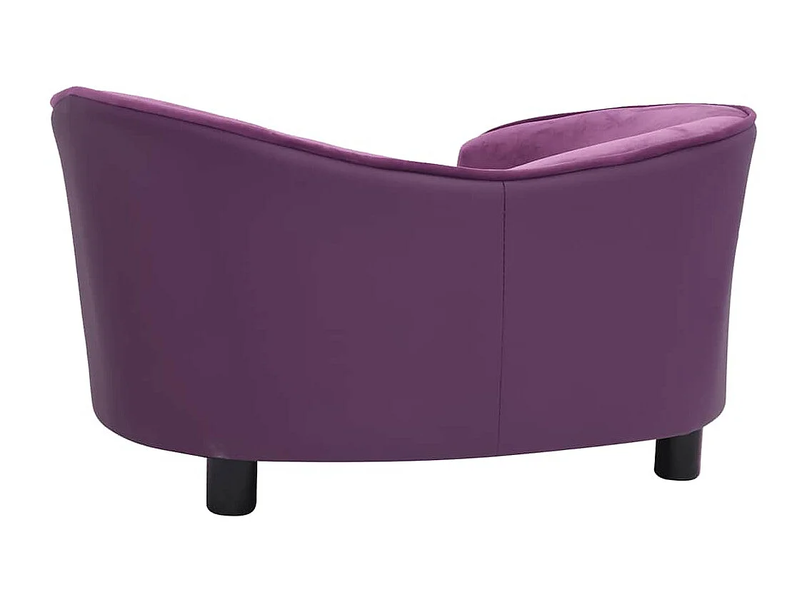 Hondenbank 69x49x40 cm pluche en kunstleer bordeauxrood