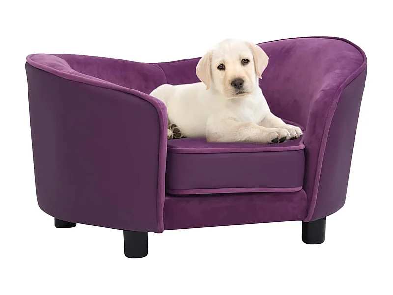 Hondenbank 69x49x40 cm pluche en kunstleer bordeauxrood