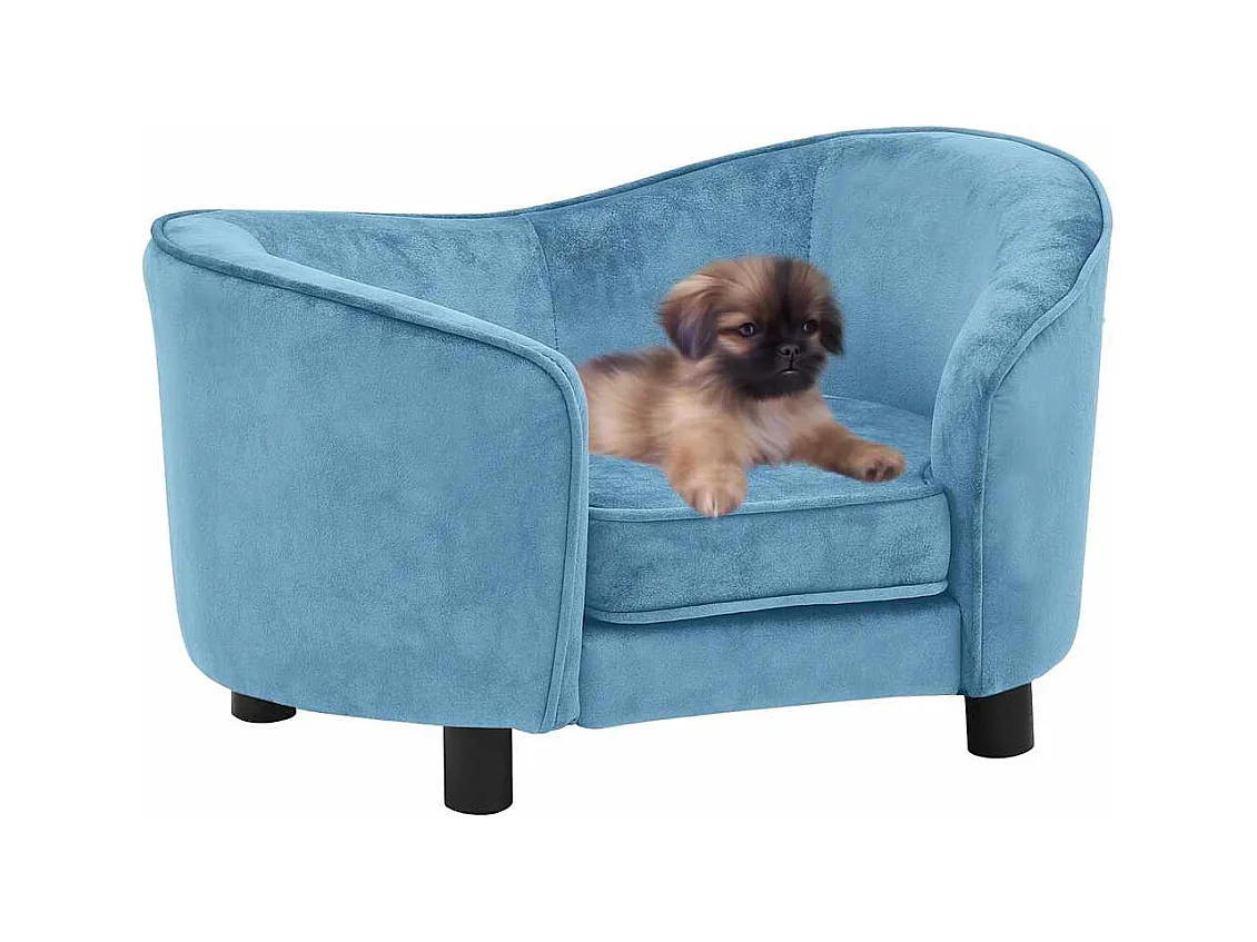 Hondenbank 69x49x40 cm pluche turquoise