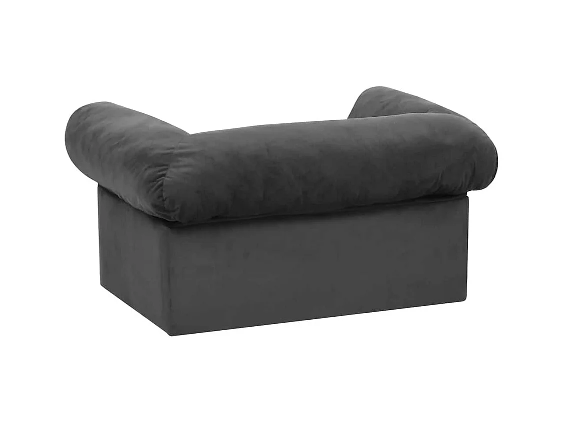 Canapé pour chien avec tiroir Gris foncé 75x50x38 cm Peluche