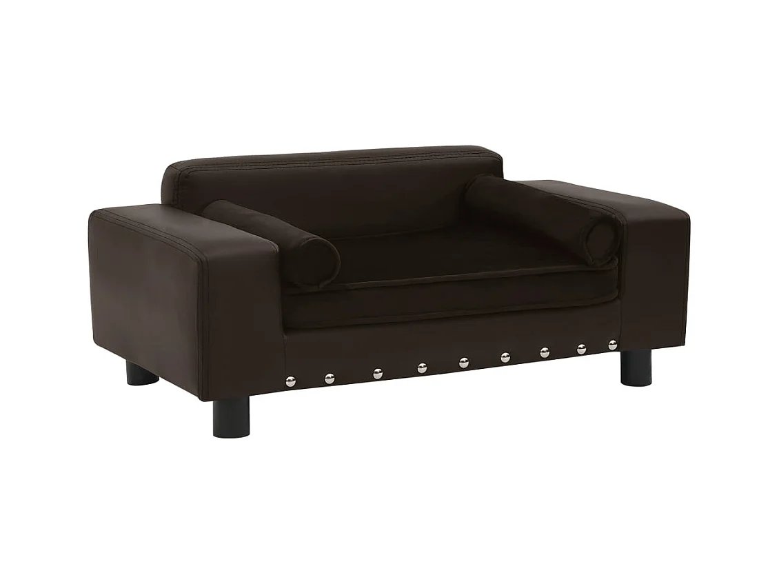 Canapé pour chien Marron 81x43x31 cm Peluche et similicuir