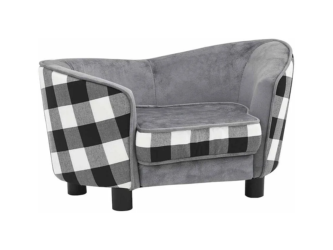 Canapé pour chien Gris 68x38x38 cm Peluche