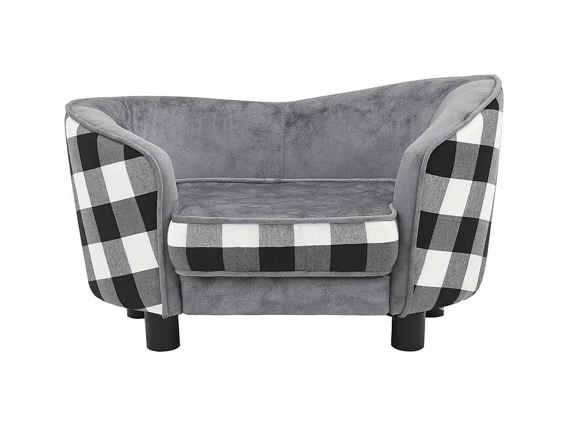 Canapé pour chien Gris 68x38x38 cm Peluche