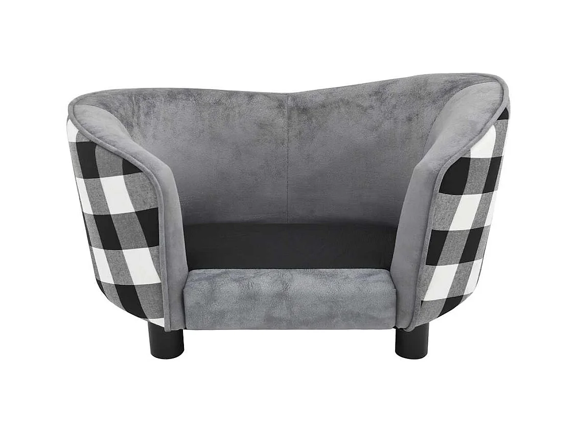 Canapé pour chien Gris 68x38x38 cm Peluche