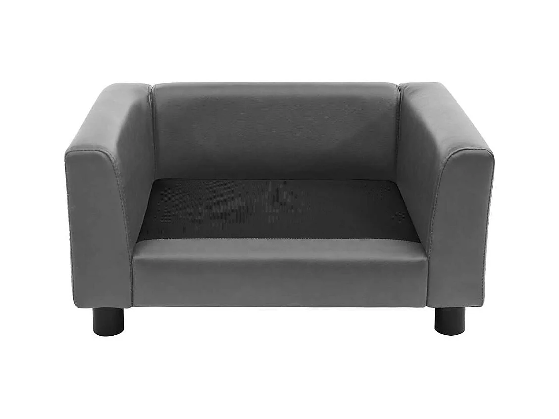 Canapé pour chien Gris 60x43x30 cm Peluche et similicuir