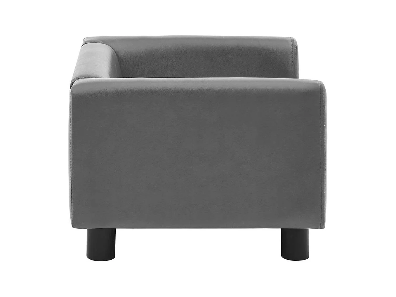 Canapé pour chien Gris 60x43x30 cm Peluche et similicuir