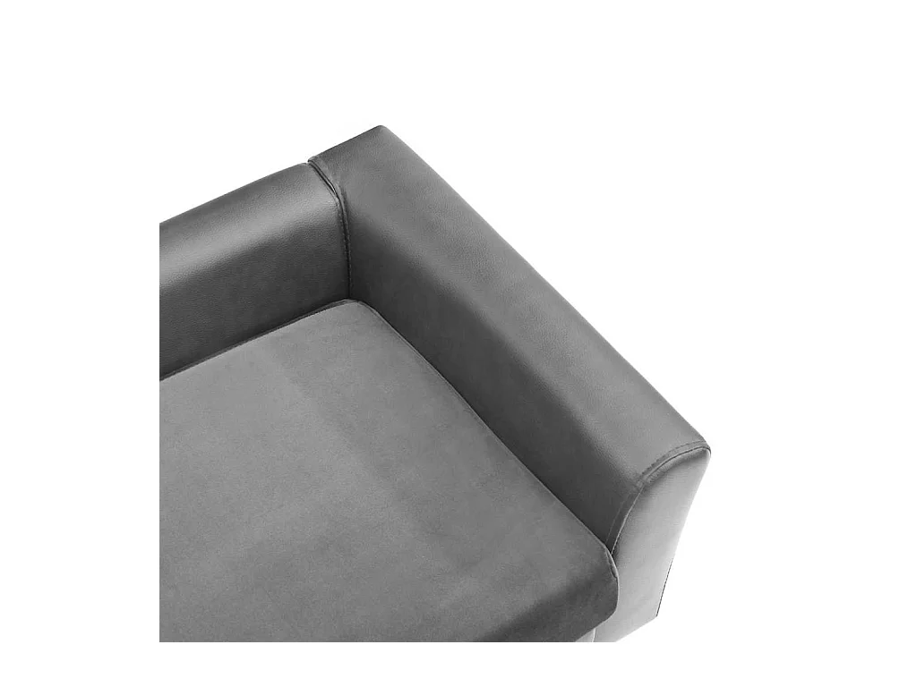 Canapé pour chien Gris 60x43x30 cm Peluche et similicuir
