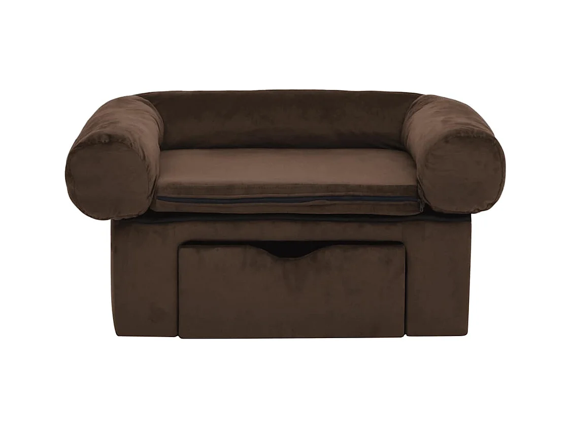 Canapé pour chien avec tiroir Marron 75x50x38 cm Peluche