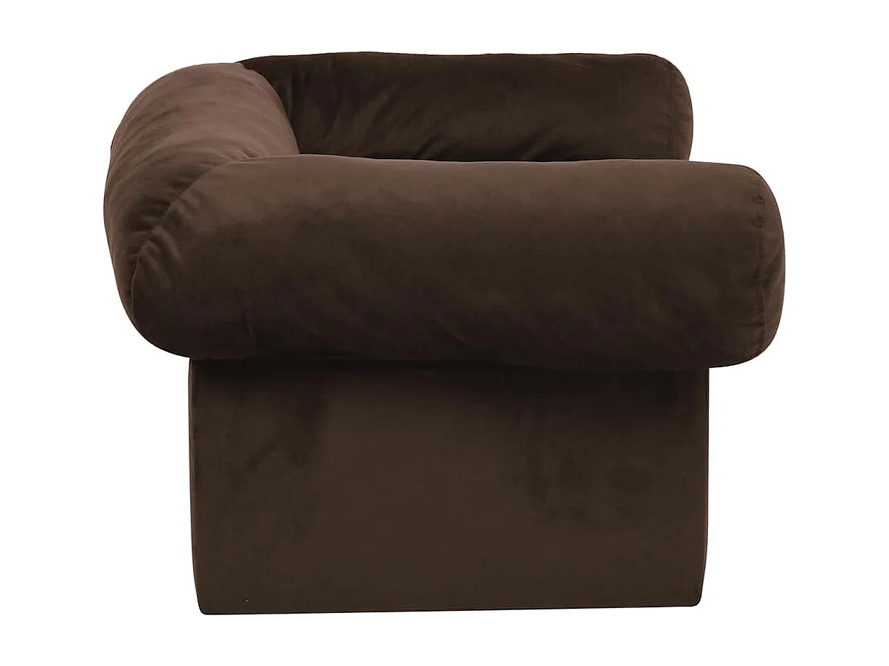 Hondenbank met lade 75x50x38 cm pluche bruin