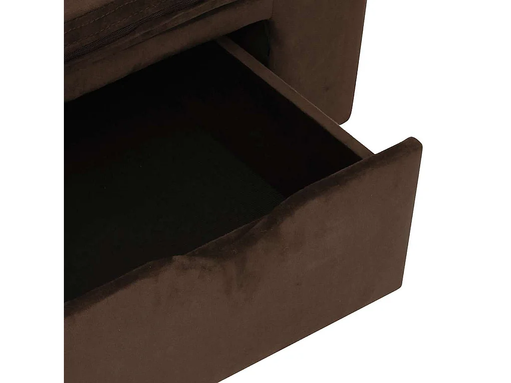 Hondenbank met lade 75x50x38 cm pluche bruin