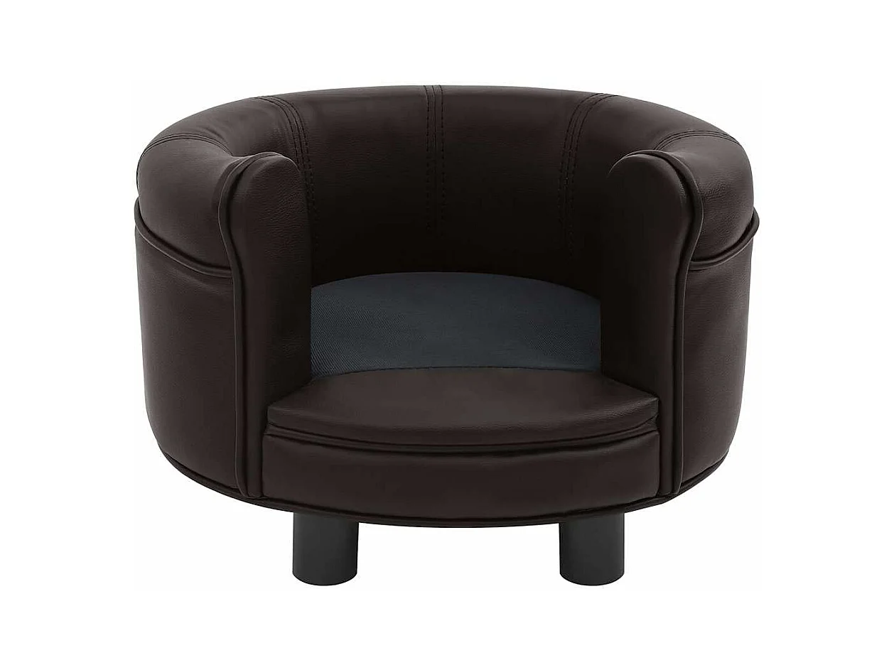 Canapé pour chien Marron 48x48x32 cm Peluche et similicuir