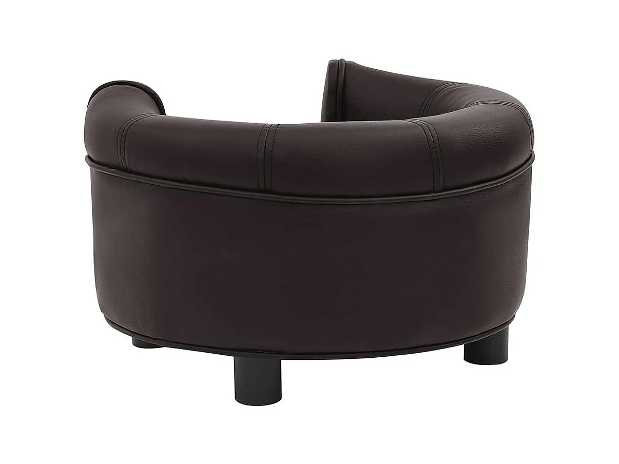 Canapé pour chien Marron 48x48x32 cm Peluche et similicuir