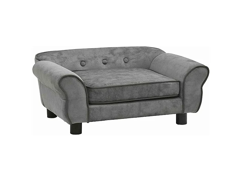 Sofá para cães 72x45x30 cm pelúcia cinzento-escuro