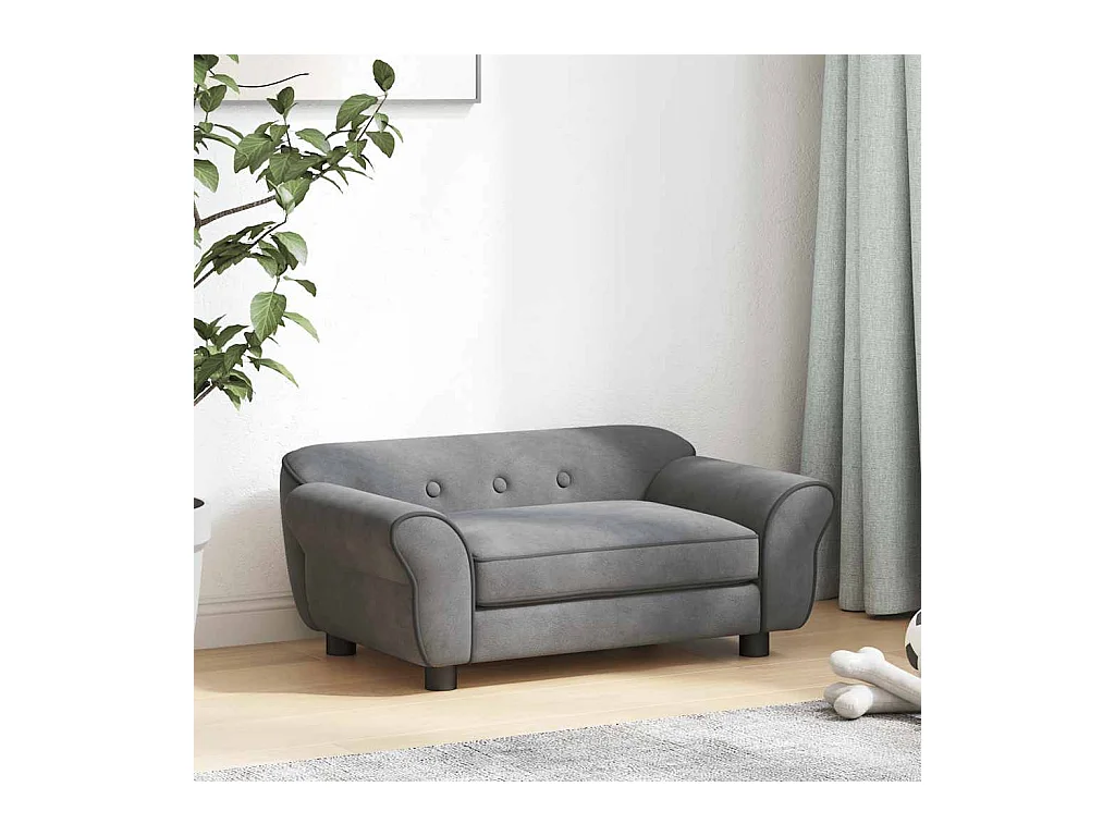 Canapé pour chien Gris foncé 72x45x30 cm Peluche