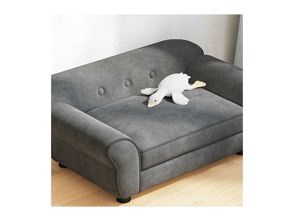 Canapé pour chien Gris foncé 72x45x30 cm Peluche