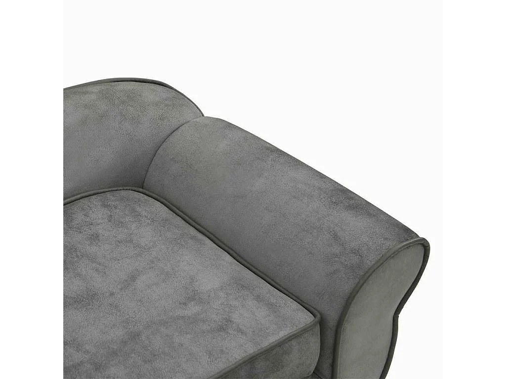Sofá para perros felpa gris oscuro 72x45x30 cm