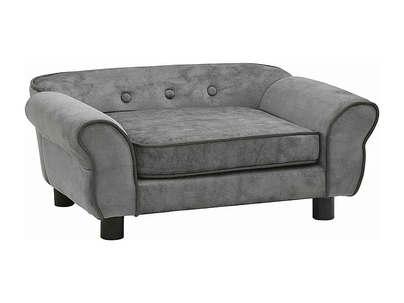 Hondenbank 72x45x30 cm pluche donkergrijs