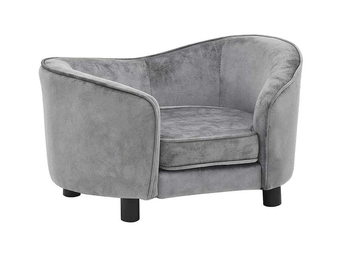 Canapé pour chien Gris 69x49x40 cm Peluche