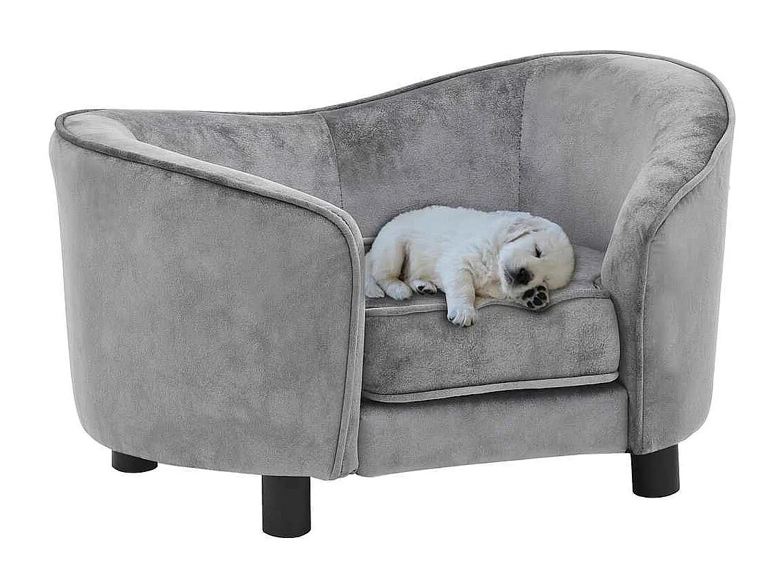 Sofá para perros felpa gris 69x49x40 cm