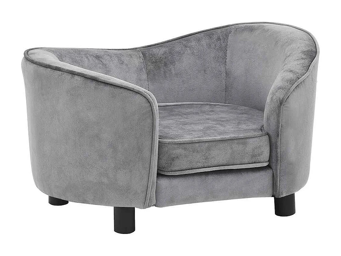 Sofá para perros felpa gris 69x49x40 cm